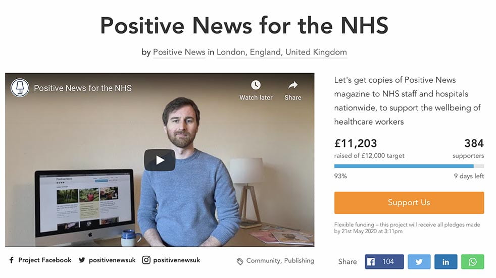 The initiatives helping to boost mental wellbeing among NHS staff; Positive News website